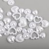 500Pcs White Pearls Heart Nail Charms Mixed Styles Flatback Heart Cute Assorted Pearls Heart Beads 3D Nail Art Charms Crafts Material Embellishments for Nail Art DIY Crafts Accessories Scrapbook
