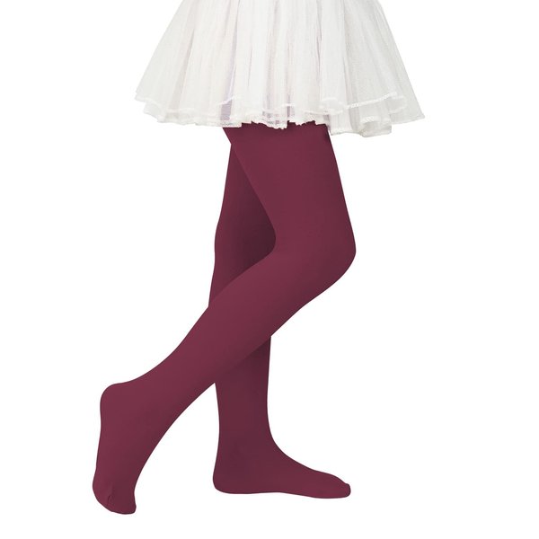 Girls Ballet Dance Tights for Toddler Soft Tights Baby Leggings Infant Elastic Dance Tights for Girls Wine 9-14 Years