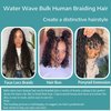 16inch Water Wave Bulk Human Hair for Water Wave Braiding Hair 16inch 50g With 1Bundles Braiding Micro Human Braiding Hair 100% Unprocessed Brazilian Virgin Human Hair Extensions(16inch,Natural Black)