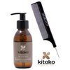 Affinage ASP KITOKO OIL TREATMENT with Karite Oil, Argan Oil, UV Filter, & Vitamins A & E (with Sleek Steel Pin Tail Comb) (9.8 oz / 290 ml)