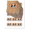 Cartoon Eyes Happy Joyous Temporary Tattoo Water Resistant Fake Body Art Set Collection - 54 1" Tattoos (1 Sheet)