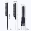 TsMADDTs Rat Tail Combs for Women and Men, 3Pcs Hair Combs Set for Braiding, Parting, Styling, Fine Tooth Comb, Black