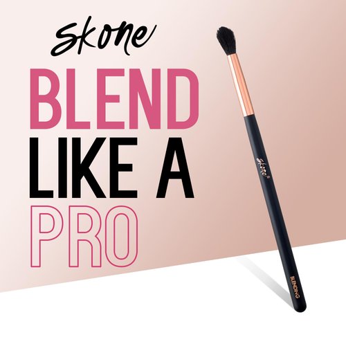 Skone Cosmetics Blending Eye Brush - Luxe Premium Rose Gold and Synthetic Eye Blending Brush - Professional Grade Nylon Blending Brush Used To Blend Eye Shadow Edges and Fine Lines - Blending Brush For Makeup Eyeshadow - Cruelty Free Makeup Brushes