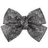 AHONEY 1Pack Black Hair Bow Rhinestone Hair Bows Clips for Women, Hair Bling Glitter Hair Clips Sparkly Rhinestone Barrettes for Women Girls Holiday Hair Accessories Christmas Gift