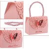 Driew Butterflies Purse Party Favor bags, 20 Pack Baby Shower Candy Gift Chocolate Favor Box Set with Handle for Wedding Decorative, Anniversary, Birthday Parties,Pink, 3.5"x1.6"x2.8"
