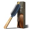 SHINLEA Slim Hair Brush for Fine Thin Thick Hair, Soft Double Nylon Bristles for Deep Detangling & Massage, Metal-Infused Luxury Gold Handle, Gift for Women Men Kids