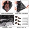 KKTOCHVC Women Bun Dancer Hair net Ballet Dance Skating Bun Cover Elastic Band Hair Nets for Bun (5pcs)(black)