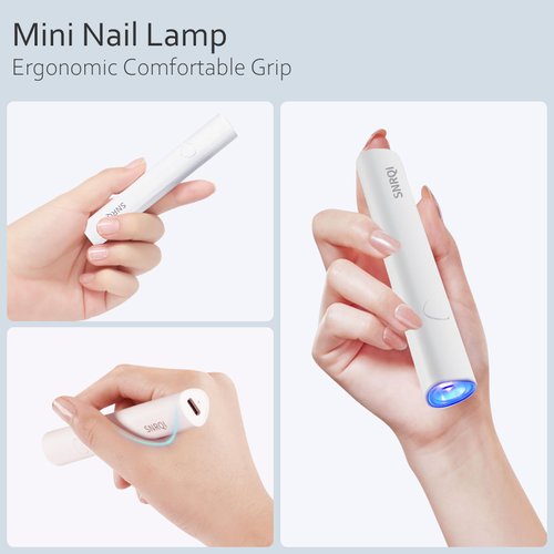Anrui Mini UV Light for Gel Nails, 3W Mini Nail Lamp with Folding Bracket Nail Dryer, Portable & Rechargable 2 Timers Mini LED Nail Lamp for Nail Extension Nail Gel in Salon Or DIY at Home