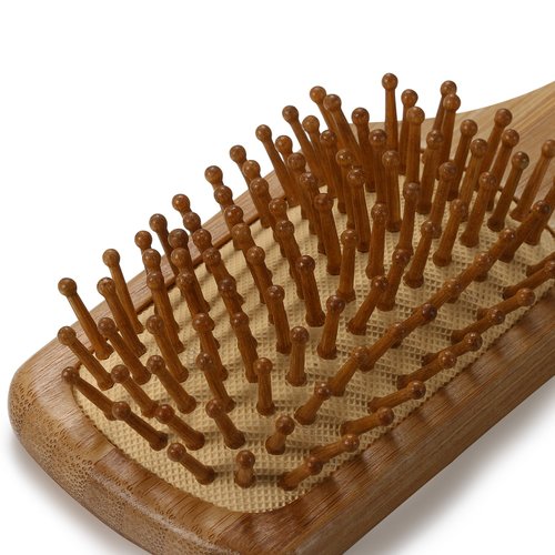 JewelryWe Natural Bamboo Paddle Hair Brush-Detangling Scalp Massage Hair Comb for All Hair Types