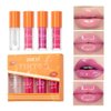 4 Colors Fat Lip Oil Drip,Lip Oil Lip Glaze Hydrating Lip Glow Oil Big Brush Head Moisturizing Lip Gloss,Shiny Transparent Lip Gloss Plumping,Clear Tint Shiny and Vegan,Moisturizing Non-Sticky (SET B)