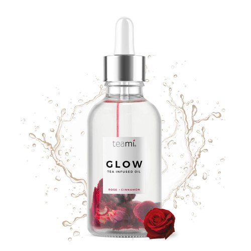 Teami Glow Jojoba Face Oil for Women with Cinnamon Bark, Rose Buds & Vitamin E Oil for Skin - Facial Oil Cleanser for Sensitive, Normal, Oily & Dry Skin (2oz)