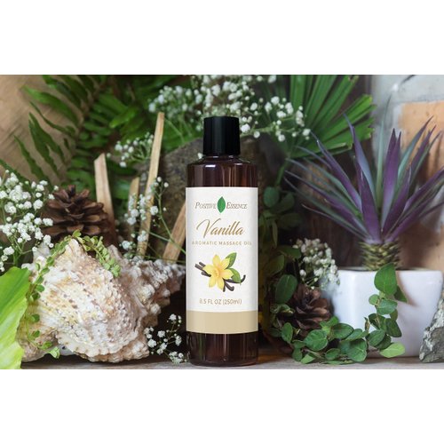 Vanilla Massage Oil for Massage, Body Massage Lotion; Jojoba, Sweet Almond Oil for Skin, Vitamin E, and Pure Vanilla Essential Oil, Body Oil Aceite Para Masajes Relajantes