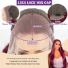 Mayouda 13x4 HD Red Lace Frontal Wig for Black Women Long Straight Lace Wigs With Baby Hairline Synthetic Pre Plucked Wigs Brazilian Virgin Hair Burgundy Lace Front Wigs (30Inch, Burgundy)