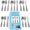 15 Piece Stainless Steel Kids Silverware Set - Child and Toddler Safe Flatware - Kids Utensil Set - Metal Kids Cutlery Set Includes 5 Small Kids Spoons, 5 Forks & 5 Knives