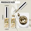 DAGEDA 12ml Metallic Nail Painting Gold Gel Liner,Mirror Gel Polish Build in Thin Brush,Chrome Gel Nail Polish High Gloss Nail Painted,Metal Drawing Liner Gel Soak Off UV/LED DIY Nail Art
