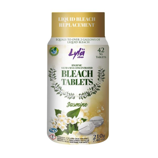 Lyla 3X Clean Ultra Max Bleach Tablets for Laundry and Cleaning. 42 Tablets 7.4 OZ Phosphate Free Replaces Liquid Bleach (Jasmine)