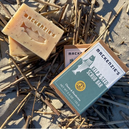 MacKenzie's Kelp & Seed Scrub Bar - Father's Day Gifts - Gifts for Fisherman - Hand Soap for Cooks - Hand Soap for Gardeners - Exfoliating - Moisturizing - Natural Soap - Sea Kelp - 5.5 oz