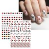 JMEOWIO 8 Sheets Poker Nail Art Stickers Decals Self-Adhesive Pegatinas Uñas Black Red Heart Nail Supplies Nail Art Design Decoration Accessories