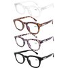 AQWANO Computer Reading Glasses Blue Light Blocking -4 Pack Round Frames Anti Blue Ray Reduce Eyestrain Readers Glasses Men/Women, 2.0