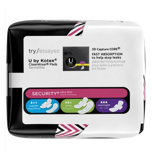 Kotex Ultra Thin Pads with Wings Regular, Unscented, 18 Count