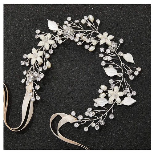 VMila Flower Crown - Elegant Wedding Hair Accessories, Beautiful Flower Girl Headpiece, Perfect for Bridesmaids and Flower Girls, Suitable for All Hair Types