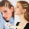 No Bend Hair Clips 5PCS 7PCS 9PCS Bridesmaid Proposal Gifts, Bridesmaid Hair Clips Gold Glitter Hair Clips, bridal shower cute hairpin Wedding party souvenir decoration gifts (Gold Hair Clip 7pcs)