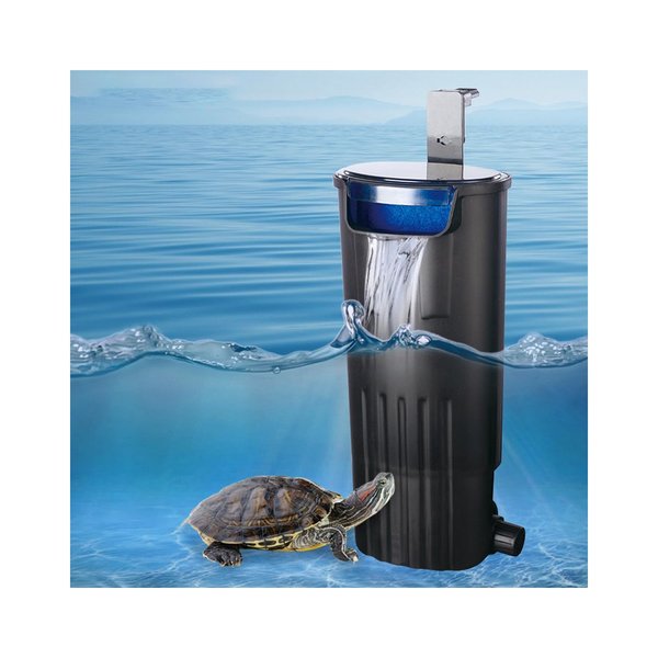 PUEUTU Upgraded Turtle Tank Filter, Aquarium Internal Filter Fish Tank Filter for 5 to 40 Gallon Ultra Silent Fast and Effective Filtration Waterfall Filter (Filter)