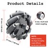 Swaytail Premium 97mm Mecanum Wheel for AGV Robot Car Chassis, Omni Directional Tire with 4pcs Metal 6mm Coupling Motor Connector for Arduino Raspberry Pi Microbit DIY RC Toy Part STEAM Maker Remote
