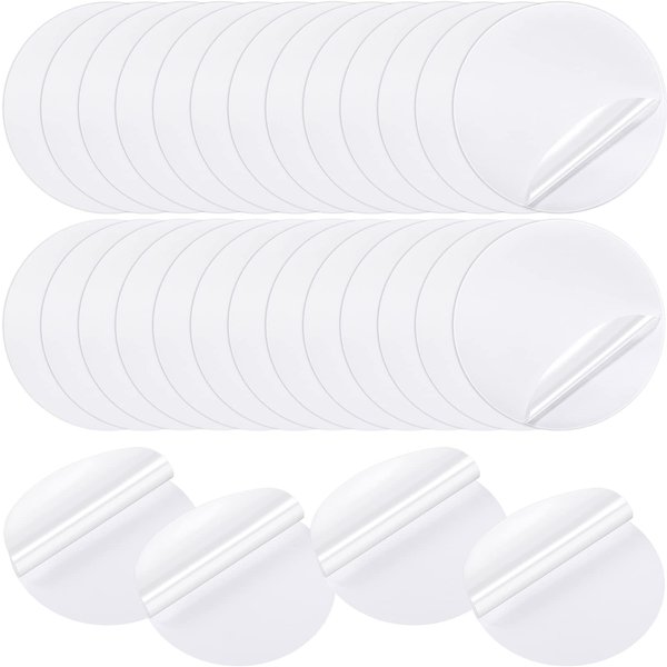 Outus 30 Pieces Self-Adhesive Pool Repair Patch Kit Vinyl Plastic Repair Patch Pool Patches for Above Ground Pools Inflatable Boats Products (6 x 6 cm)