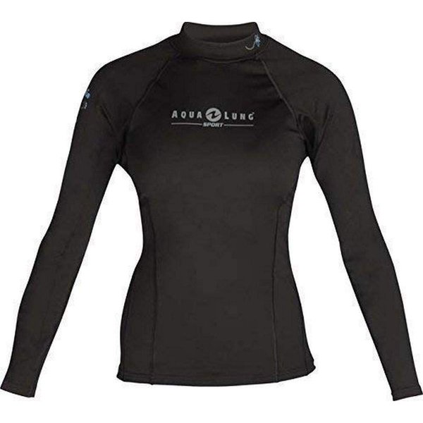 Deep See Women's Long Sleeve Lycra Rash Guard, Black, Medium