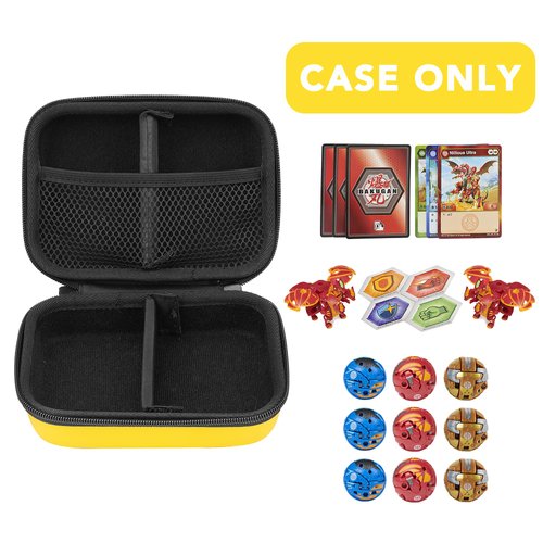 TONYLAIJIANTAO Toy Storage Organizer Case Compatible with Bakugan Armored Alliance Collectible Action Figures, BakuCores, Bakugan Ultra and Trading Cards (Case Only) (Yellow-A)