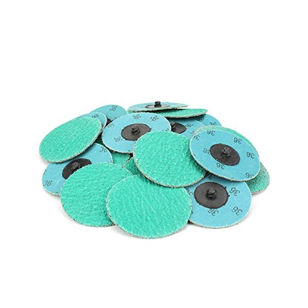 BHA Green Zirconia with Grind Aid Quick Change Sanding Discs Type R Male Roll On, 3" (36 Grit) - 25 Pack