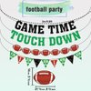 Pre-Strung Game Time Touch Down Football Banner, NO DIY Football Party Banner Pre-Strung Garland on 9.8ft Strands Football Birthday Party Decorations, Sports Fantasy Football Party