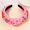 YAHPERN Ice Cream Headbands Summer Headband for Women Colorful Beaded Sweet Donut Headband Embellished Rhinestone Crystal Knotted Headband Summer Beach Accessories Holiday Party Gifts