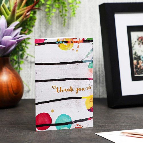 Juvale Blank Thank You Cards and Envelopes, Cute Watercolor Greeting Cards (4 x 6 In, 48 Pack)